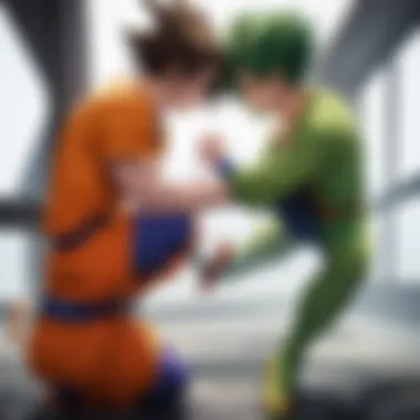 Broly and Goku's intense battle