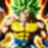 Broly's transformation into a legendary warrior