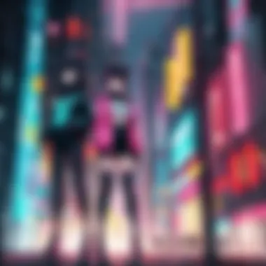 Futuristic Cyberpunk cityscape with neon lights