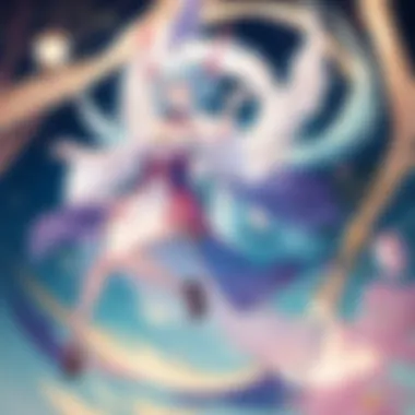 Enchanting Kitsune Radiating Magic in Enchanted Forest Mystical Kitsune with magical aura in enchanted forest