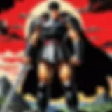 A detailed illustration of Guts in iconic armor