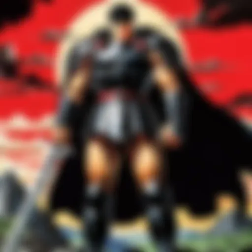 A detailed illustration of Guts in iconic armor