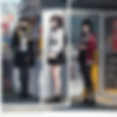 Manga Selection Screen Creative depiction of a smartphone displaying various manga titles on the Crunchyroll app