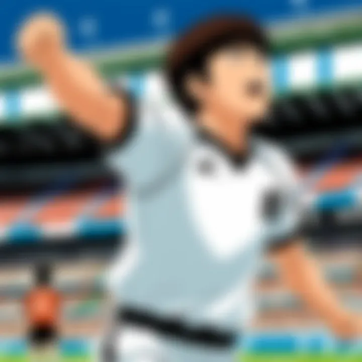 A close-up of Captain Tsubasa's iconic character design and expression