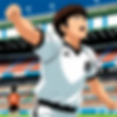 Character Design Excellence A close-up of Captain Tsubasa's iconic character design and expression