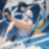 A dynamic scene showcasing the exhilarating soccer matches in Captain Tsubasa