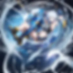 A detailed view of a Beyblade from the Metal Fusion series showcasing its intricate design and components.