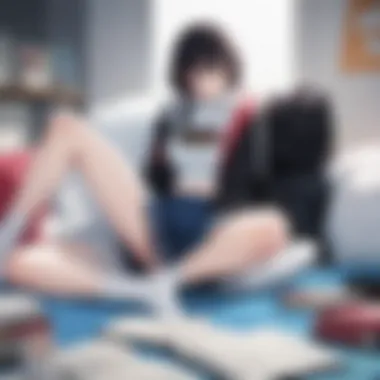Personalized Settings Innovative visualization of a user customizing manga reading preferences on the Crunchyroll app