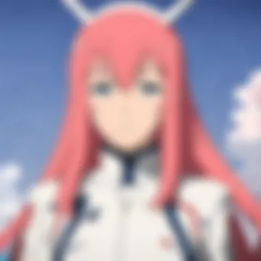 A vivid representation of the main characters in Darling in the Franxx, showcasing their unique designs.