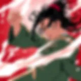 A vibrant illustration showcasing Tanjiro Kamado in a dynamic fighting pose.