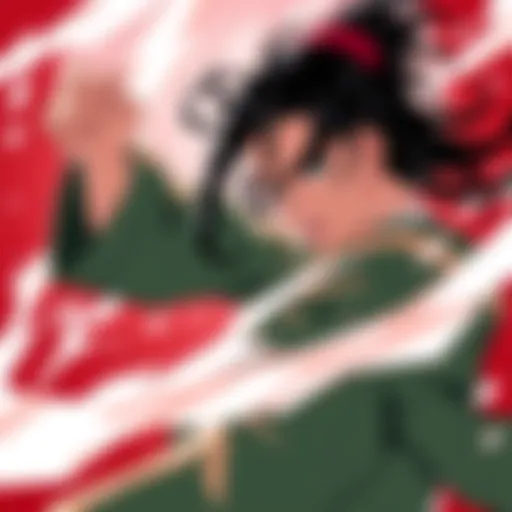 A vibrant illustration showcasing Tanjiro Kamado in a dynamic fighting pose.