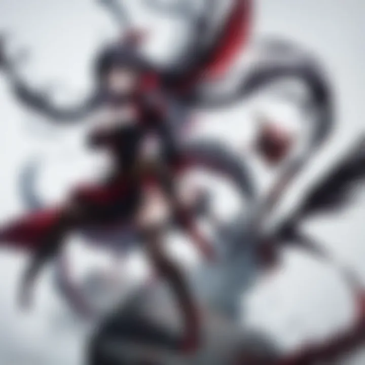 A dynamic scene depicting the fight between Tanjiro and a demon, highlighting the blend of action and artistry.