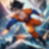 Epic battle scene showcasing Goku's transformation