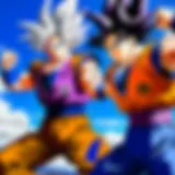 A dramatic showdown between Goku and Cooler highlighting their intense rivalry.