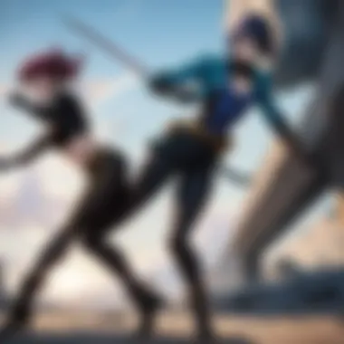 Dynamic Battle Scene Dynamic battle scene with striking visual effects