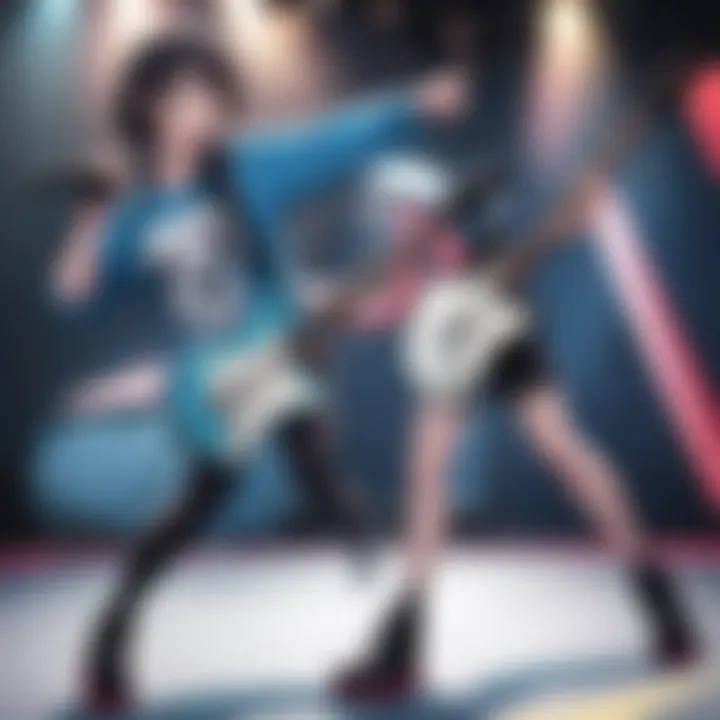 Energetic Rock Band Rocking Out on Stage