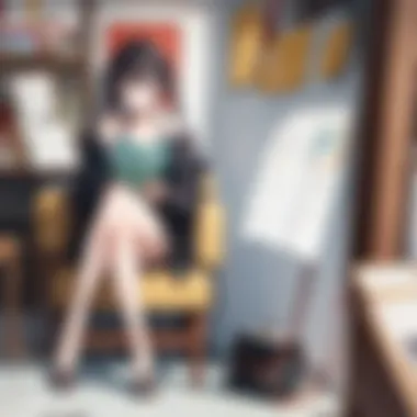 Immersive Reading Experience Imaginative representation of a reader immersed in a captivating manga storyline on the Crunchyroll app
