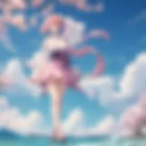 Ethereal Sakura Blossoms in Anime Landscape