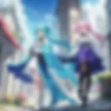 The protagonist in a vibrant fantasy setting