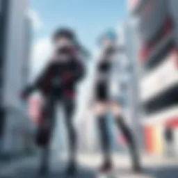 Japanese anime character in a futuristic city