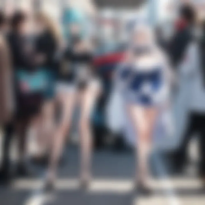 A diverse group of fans engaging in a cosplay event, showcasing their creativity