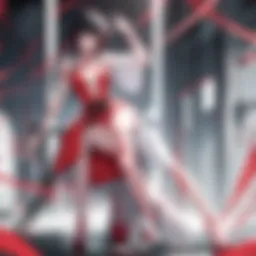A striking scene from Bakemonogatari showcasing character dynamics