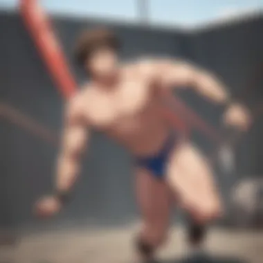 Protagonist undergoing rigorous training