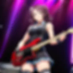 A vibrant concert scene from Bang Dream showcasing dynamic performances.