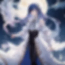 BL Anime Characters Embracing in Moonlight