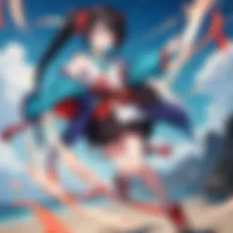 A captivating scene of Tanjiro in action, showcasing his determination and strength.