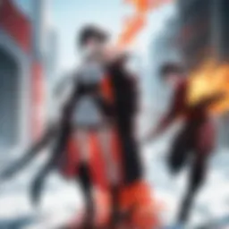 Dramatic moment showcasing the main character's power