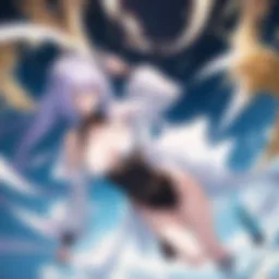 Colorful anime character in action