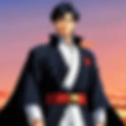 A detailed illustration showcasing the main character of Hataru Maou Sama in a dynamic pose