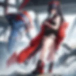 A captivating scene from a popular new anime series showcasing dynamic character design