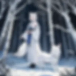 Majestic White Fox in a Moonlit Forest