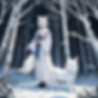 Majestic White Fox in a Moonlit Forest Majestic White Fox in a Moonlit Forest