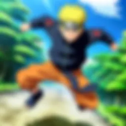 A captivating scene showcasing Naruto in action
