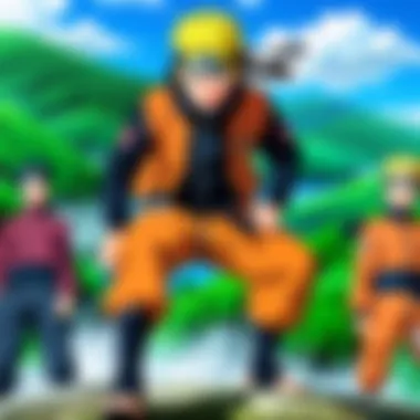 An illustration of the Naruto Shippuden logo with a Netflix logo