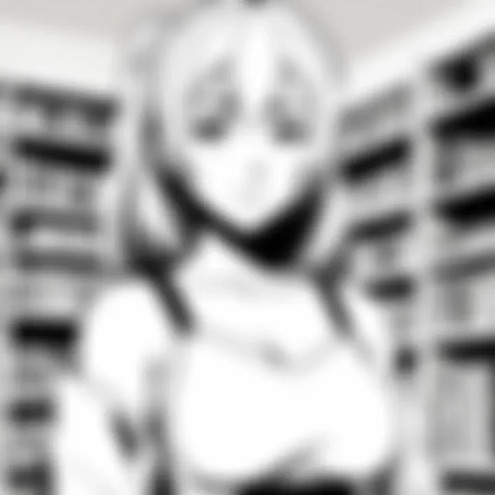 A creative representation of the future of manga accessibility with virtual reality elements.