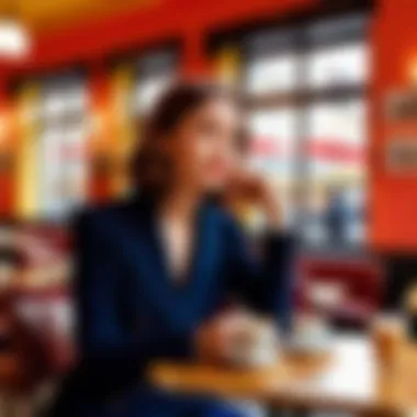 Discussion in a Café A cozy café setting where a rented girlfriend relationship might be discussed