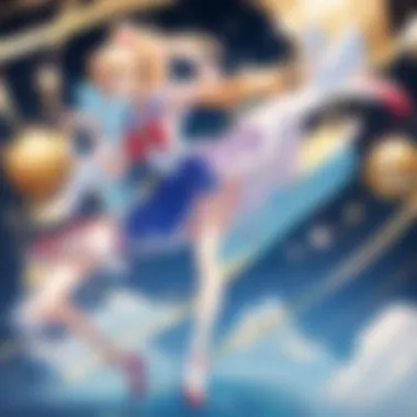 Vibrant Display of the Sailor Moon Wristwatch A stylish display of the Sailor Moon wristwatch in a vibrant setting.