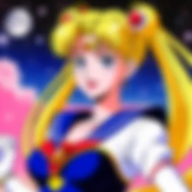 An artistic representation of Sailor Moon's cultural impact, featuring key characters and themes.