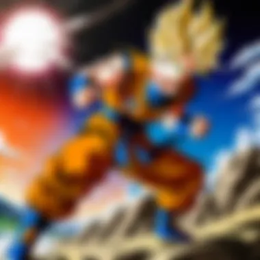 Pivotal Battle from Dragon Ball Z Detailed illustration depicting a pivotal battle scene from the manga