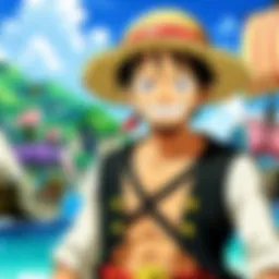 A vivid depiction of Luffy and the Straw Hat Pirates embarking on their adventure.