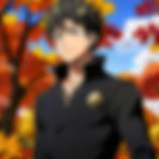 A stunning landscape showcasing the magical world of Black Clover during autumn.