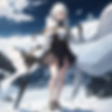 Winter Battles and Character Growth An intense battle scene depicting the growth of characters in a winter setting.