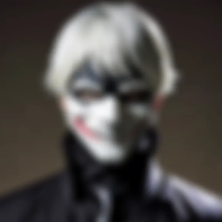 An artistic representation of the iconic mask worn by the ghouls in Tokyo Ghoul