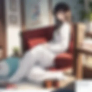 Cozy Manga Reading Nook A cozy reading nook featuring manga volumes and anime-themed decor.