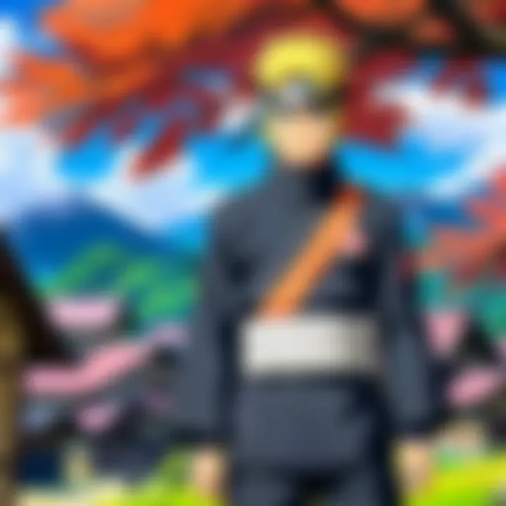 A stunning landscape of the Hidden Leaf Village showcasing its beauty