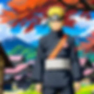 The Beauty of the Hidden Leaf Village A stunning landscape of the Hidden Leaf Village showcasing its beauty